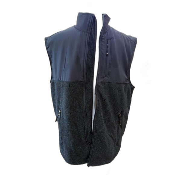 Solaris Vest Mens M Navy Softshell Fleece Lined Water Resistant Full Zip Pockets - Picture 3 of 9